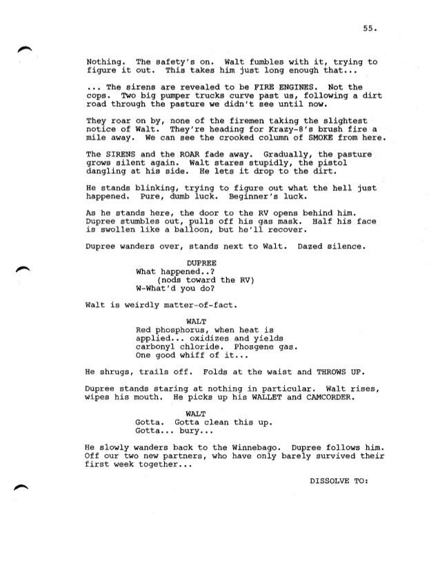 breaking bad tv pilot script breaking bad tv pilot script