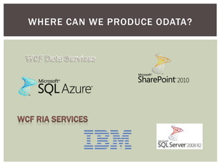 WHERE CAN WE PRODUCE ODATA?
 