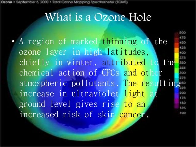 Breaking down of ozone layer in stratosphere layer