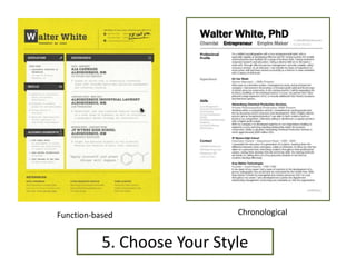 5. Choose Your Style
ChronologicalFunction-based
 