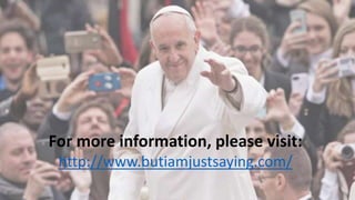 For more information, please visit:
http://www.butiamjustsaying.com/
 