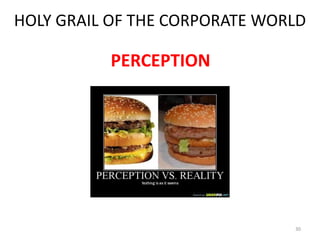 HOLY GRAIL OF THE CORPORATE WORLD

          PERCEPTION




                               30
 