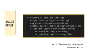 ANALIZE
REsULT
word-frequency analysis
tokenization
 