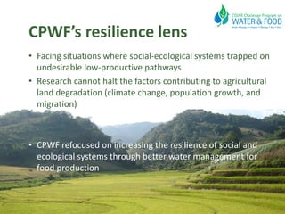 Breaking the trap: CGIAR experiences in resilience research