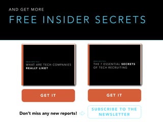 F R E E I N S I D E R S E C R E T S
A N D G E T M O R E
S U B S C R I B E T O T H E
N E W S L E T T E RDon’t miss any new reports!
G E T I TG E T I T
 