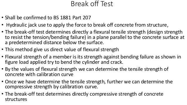 Break Off Test Break Off Test