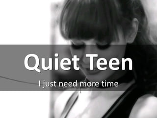 Quiet Teen
I just need more time
cc: Thomas Hawk - https://www.flickr.com/photos/51035555243@N01
 