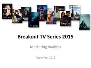 Marketing Analysis
December 2015
Breakout TV Series 2015
 