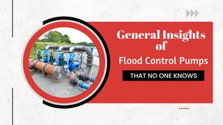 General Insights
of
THAT NO ONE KNOWS
Flood Control Pumps
 