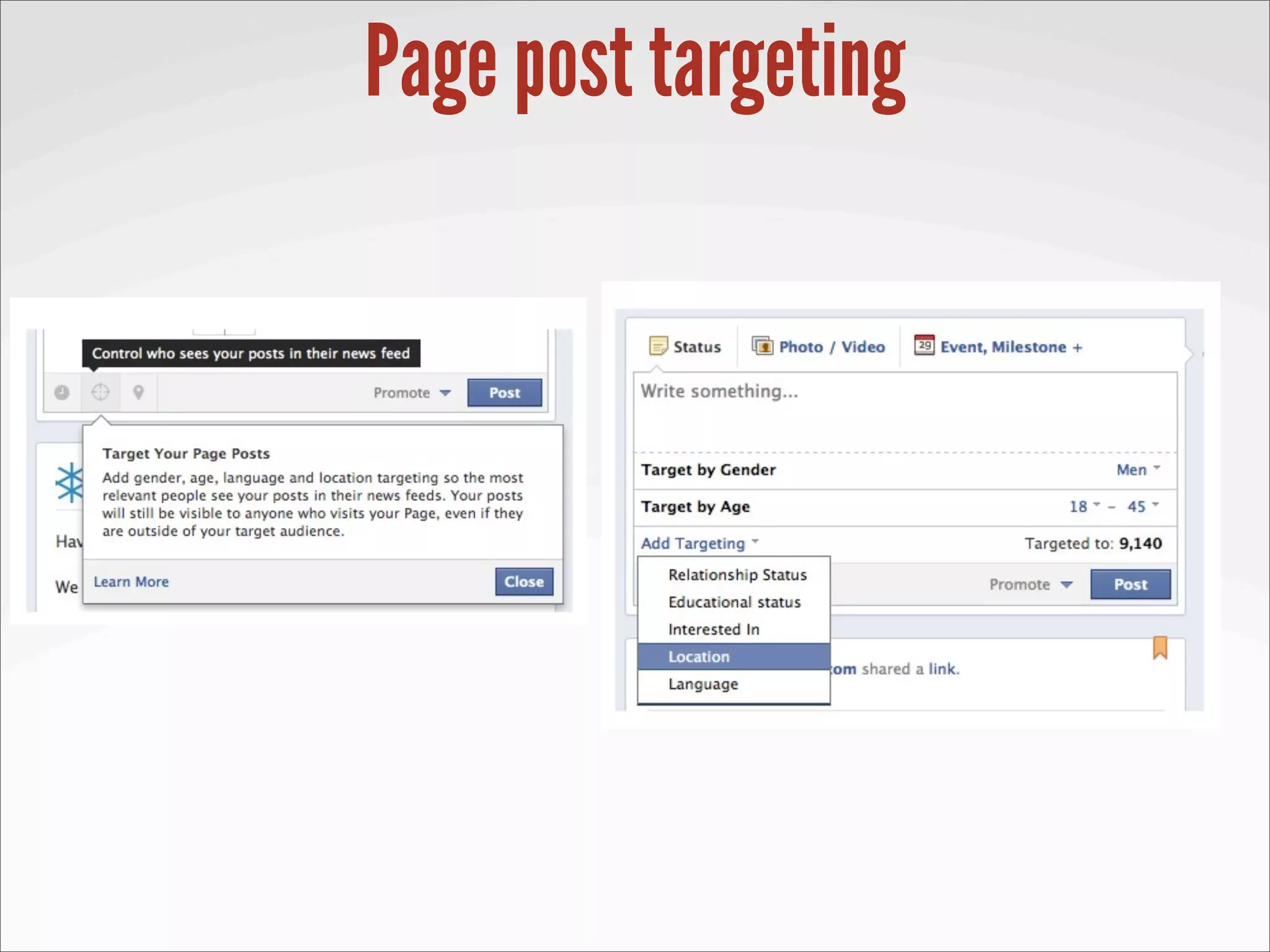 Page post targeting
 