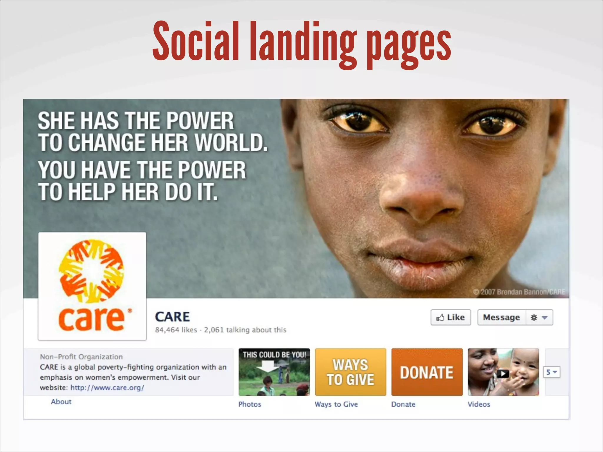 Social landing pages
 