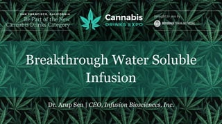 Breakthrough Water Soluble
Infusion
Dr. Arup Sen | CEO, Infusion Biosciences, Inc.
 
