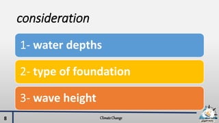 consideration
1- water depths
2- type of foundation
3- wave height
ClimateChange8
 