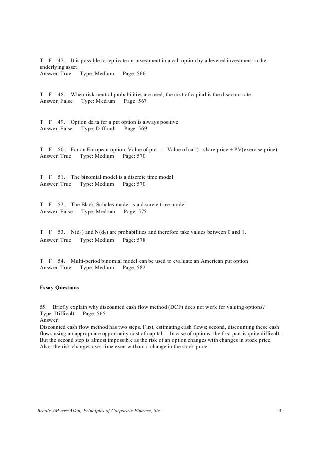 Test bank myers brealey allen chapter 1 07 picture