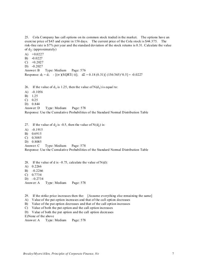 Test bank myers brealey allen chapter 1 corporate finance 07 picture
