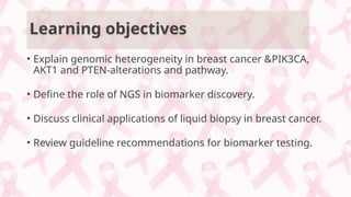 Breast cancer genomic in by next generation sequencing | PPTX