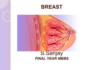 BREAST
S.Sanjay
FINAL YEAR MBBS
 