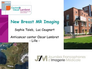 New Breast MR Imaging
Sophie Taïeb, Luc Ceugnart
Anticancer center Oscar Lambret
- Lille -

 