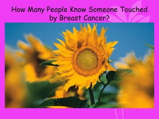 How Many People Know Someone Touched
by Breast Cancer?
 