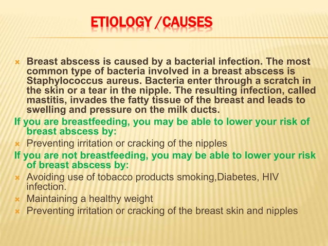 Breast abscess | PPTX | Infectious Diseases | Diseases and Conditions