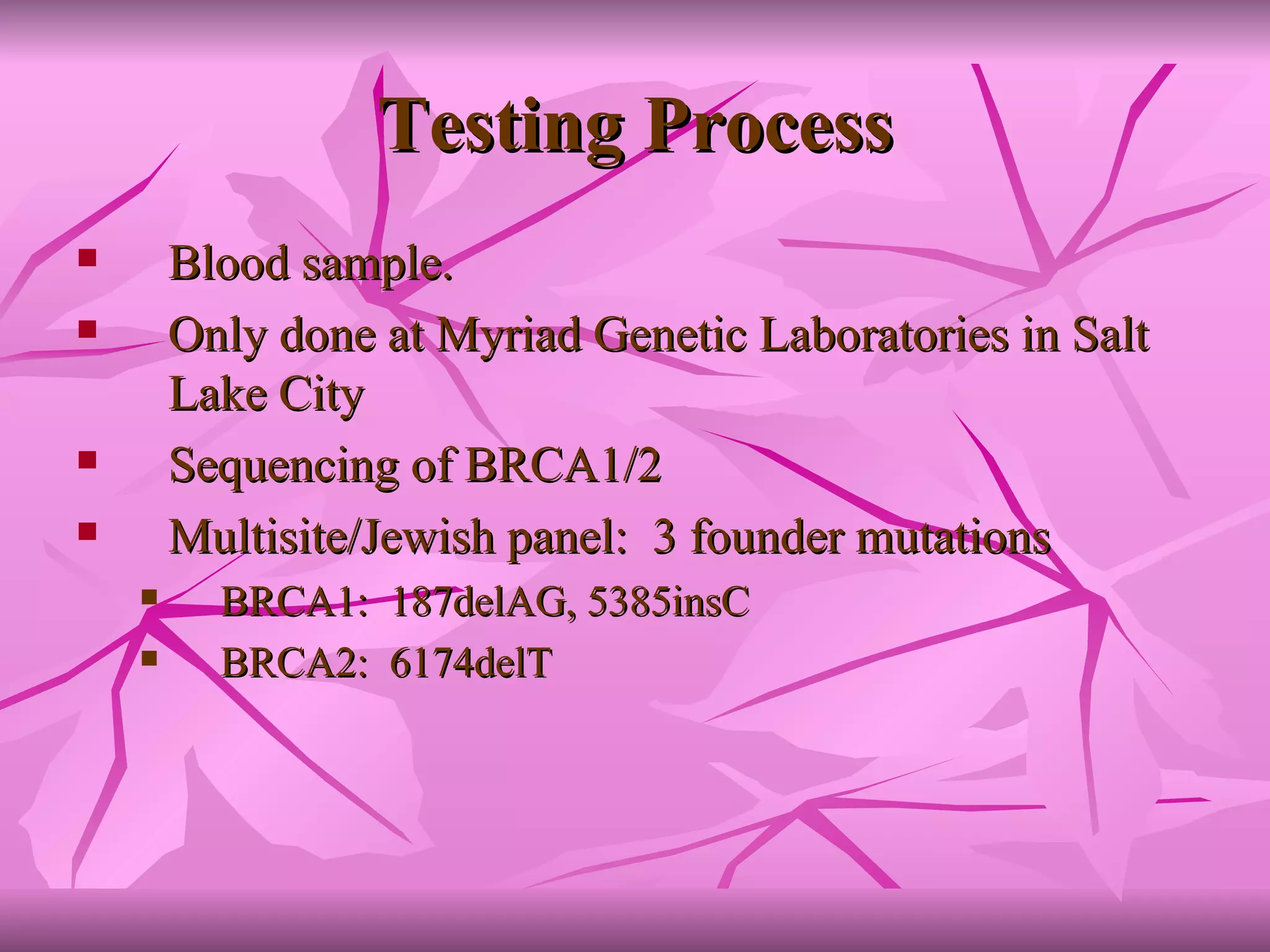 Myriad Testing Genetics of Breast Cancer | PPT