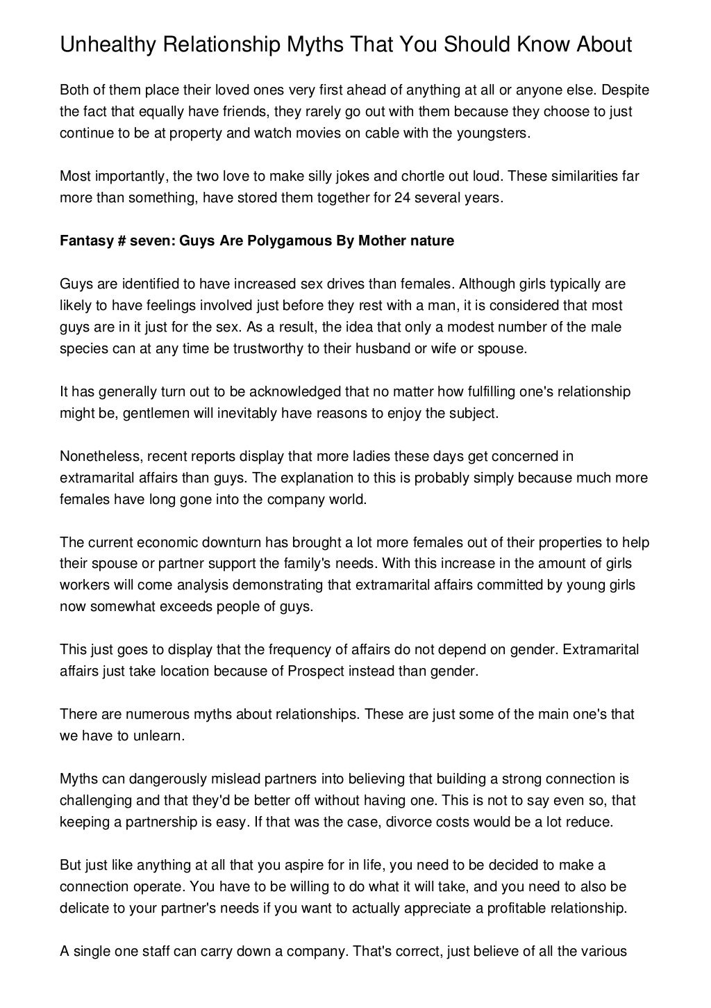 Unhealthy Relationship Myths That You Should Know About