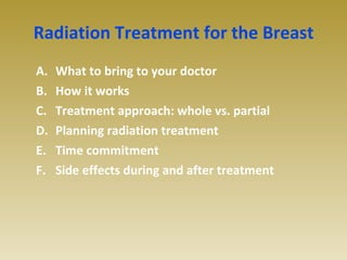 Early Stage Breast Cancer and Radiation Therapy | PPT