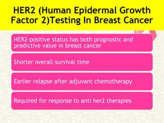 HER2 (Human Epidermal Growth
Factor 2)Testing In Breast Cancer
 