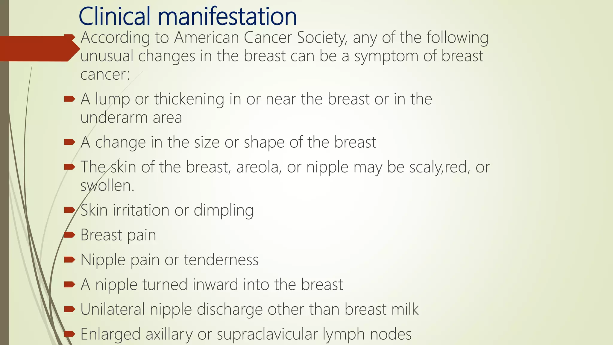 Breast cancer ppt med surg | PPTX