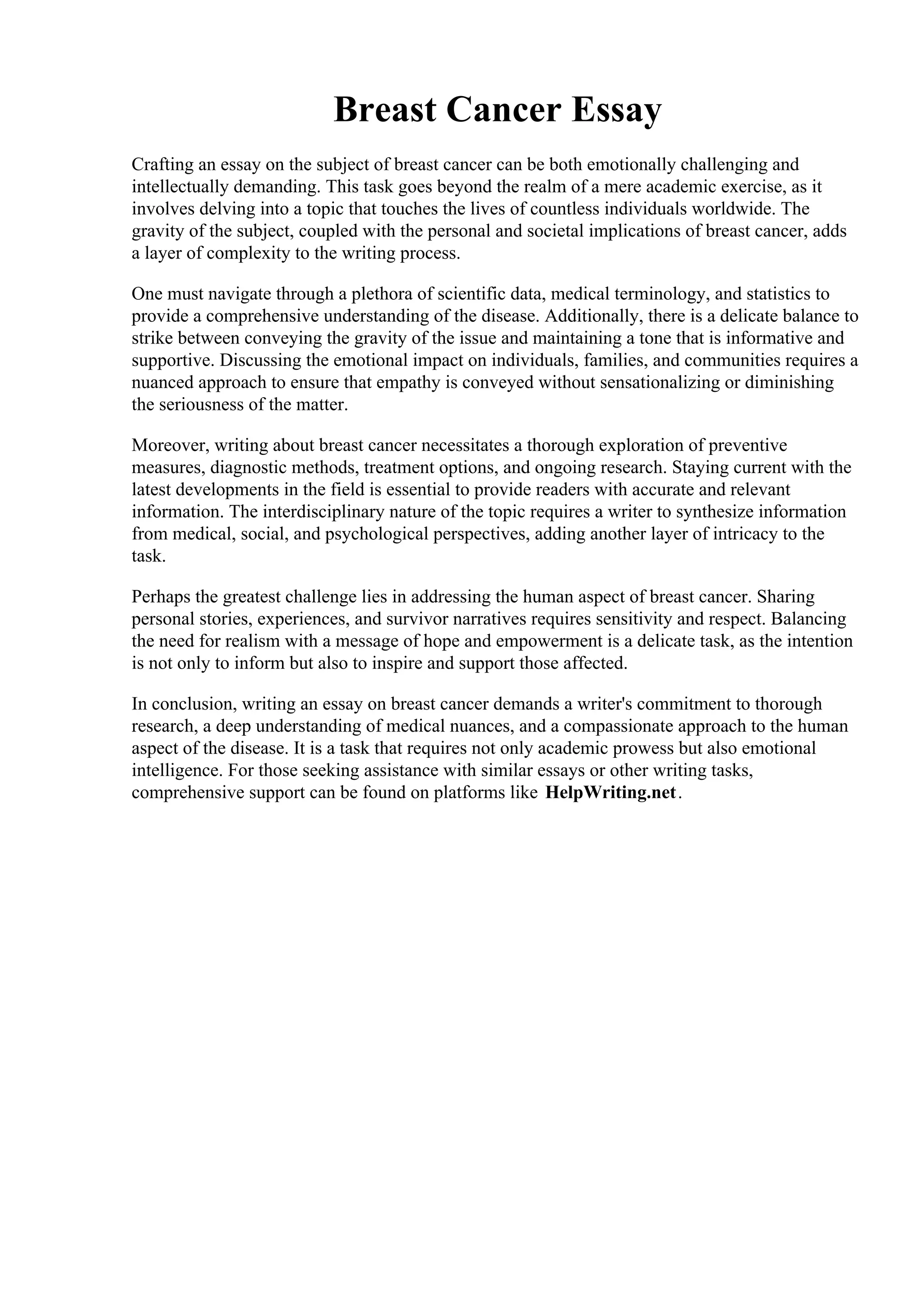 Breast Cancer Essay | PDF