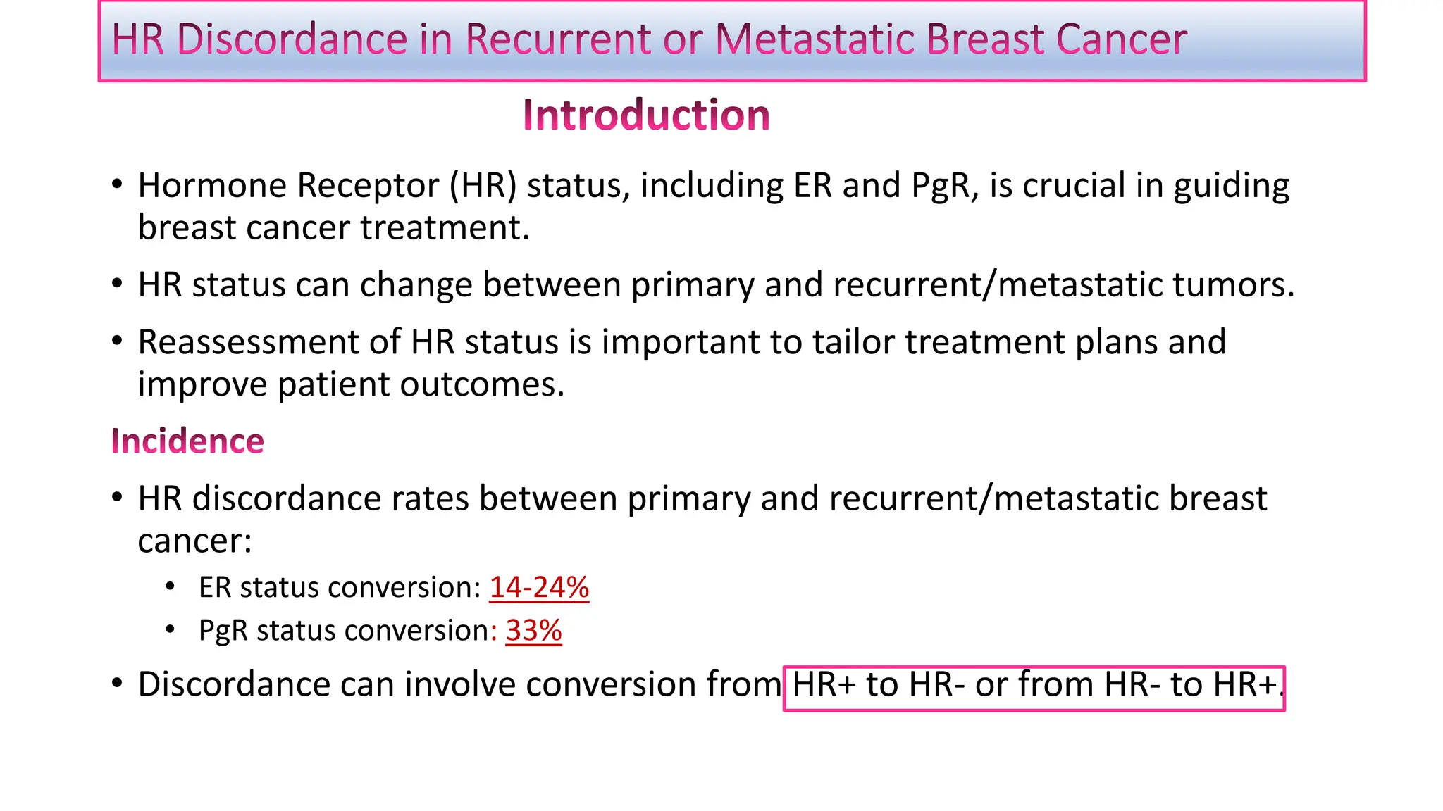 Breast cancer :Receptor (ER/PR/HER2 NEU) Discordance.pptx