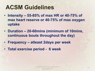 Acsm Intensity Ranges Breast cancer rehabilitation | PPTX