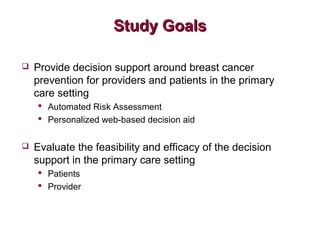 Personalized Risk Assessment and Decision Support for Breast Cancer ...