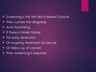 Breast cancer screening for public awareness | PPTX
