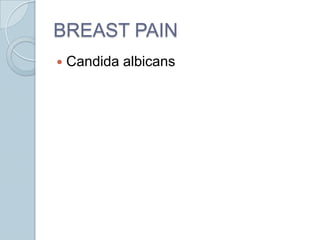 BREAST PAIN
Candida albicans