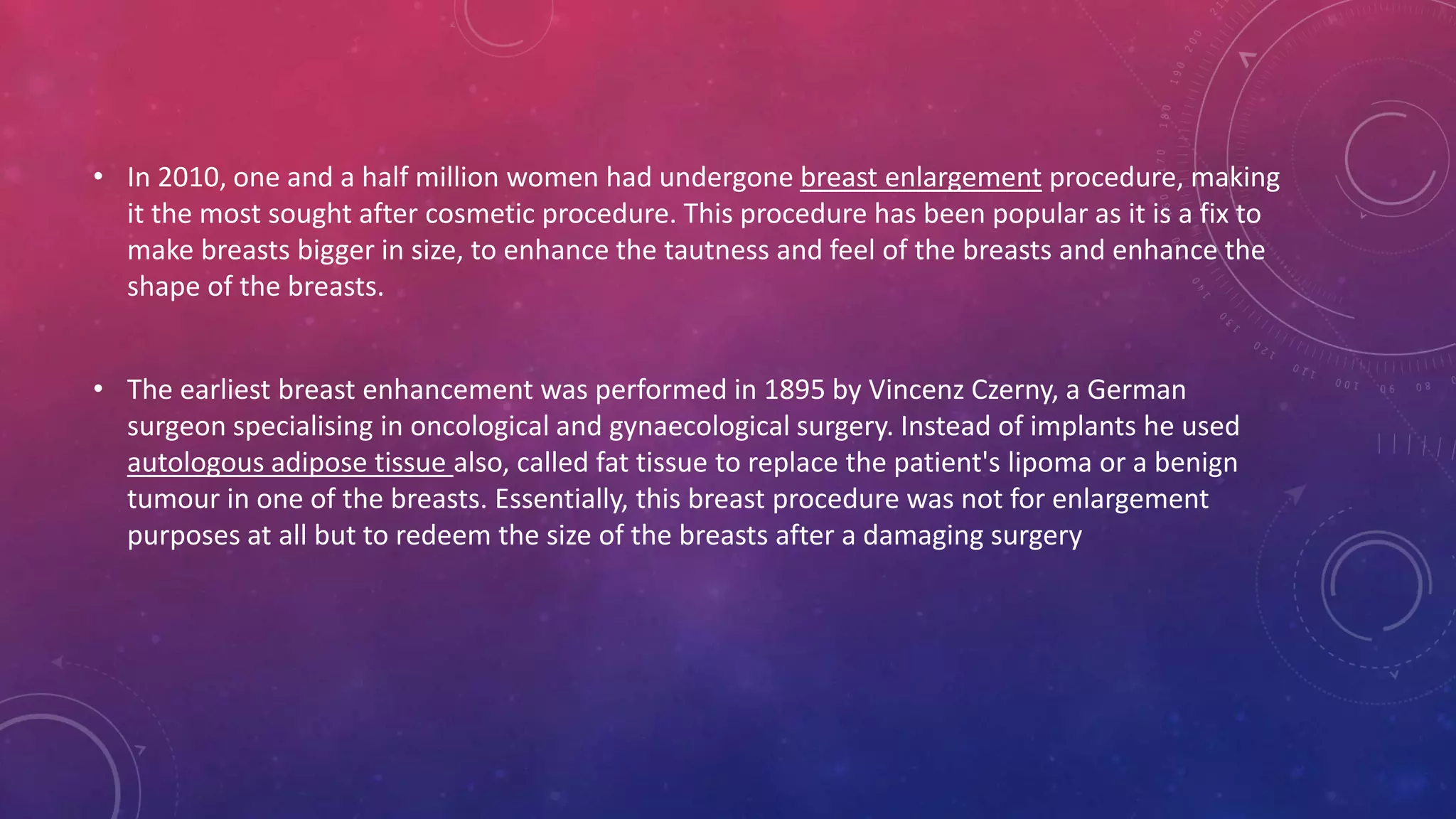 Breast enlargement through the years | PPTX