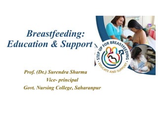 Breastfeeding:
Education & Support
Prof. (Dr.) Surendra Sharma
Vice- principal
Govt. Nursing College, Saharanpur
 