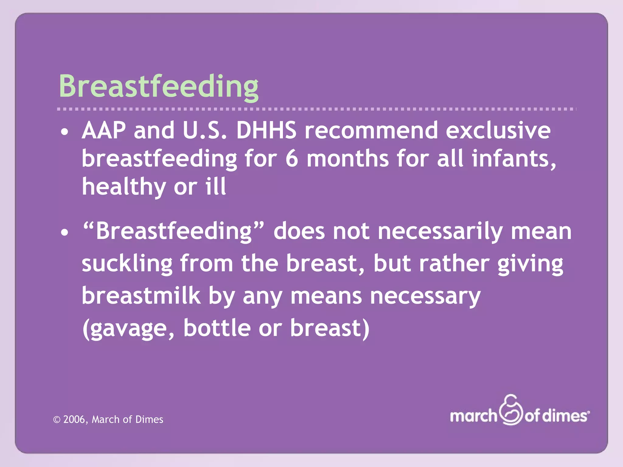 Breastfeeding the infant with special needs | PPT