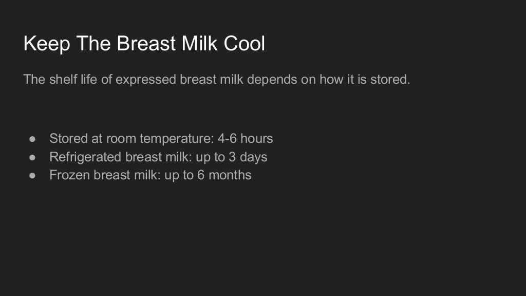 Breast milk storage and thawing guidelines