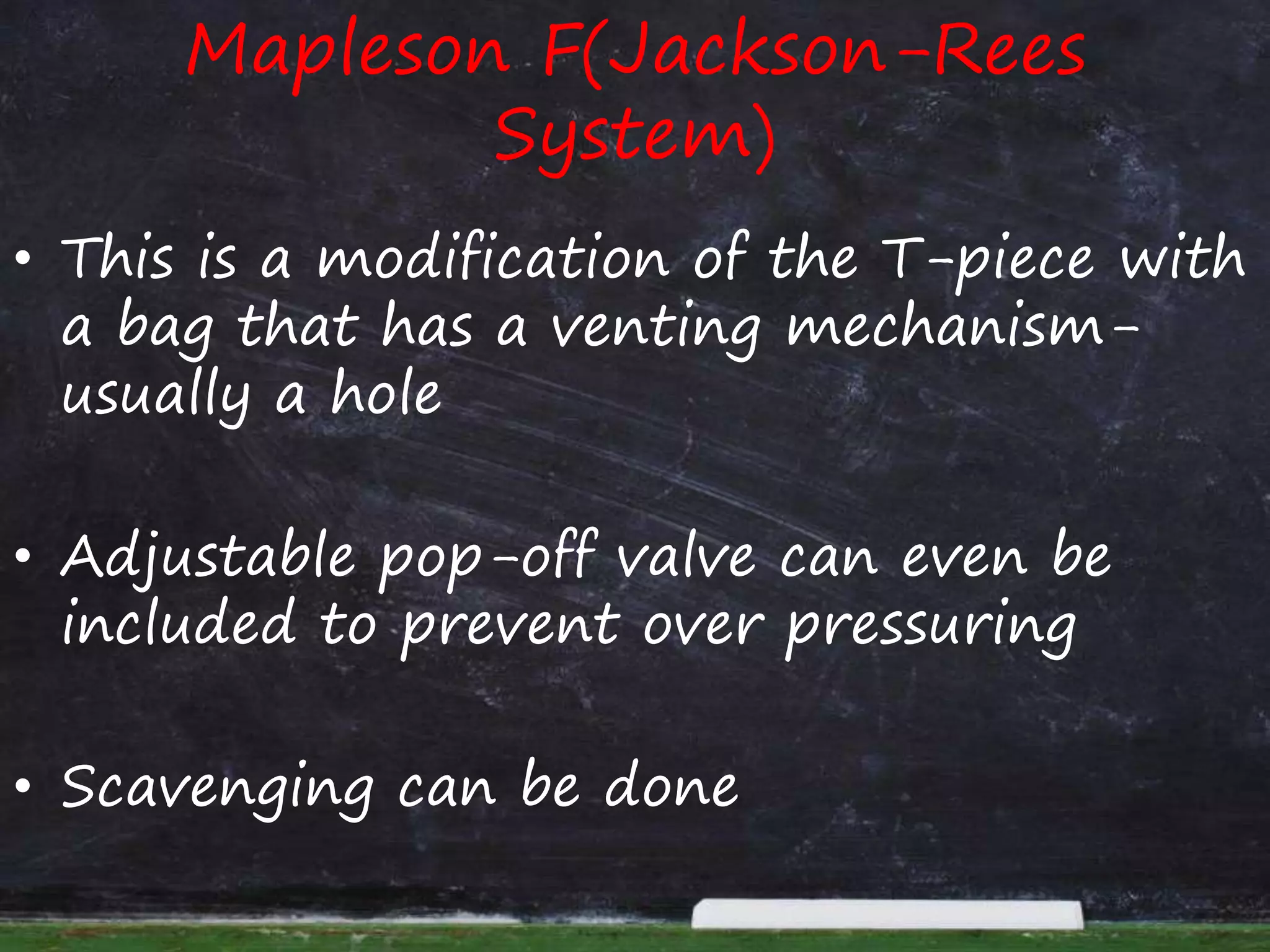 Modified Rees Jackson anaesthesia Breathing circuits and its classification and functional ...