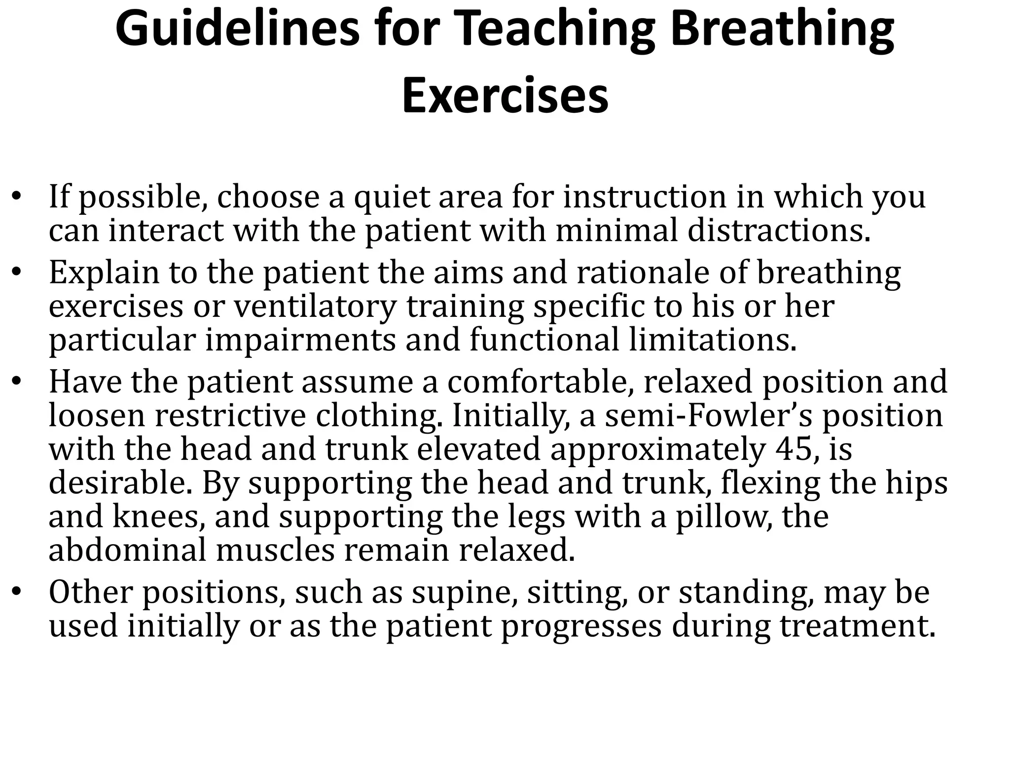 A detailed desciption on breathing exercises | PPTX