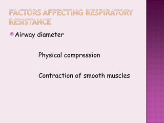 Airway diameter Physical compression Contraction of smooth muscles 