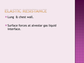 Lung  & chest wall. Surface forces at alveolar gas liquid interface. 