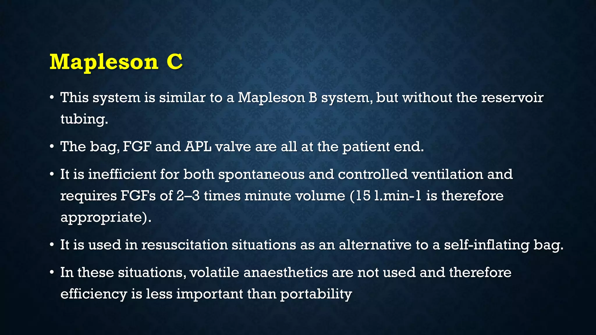 Breathing systems - Mapleson Classification | PDF