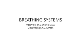 BREATHING SYSTEMS
PRESENTOR: DR. V. SAI SRI CHARAN
MODERATOR:DR.A.M.KUTAPPA
 