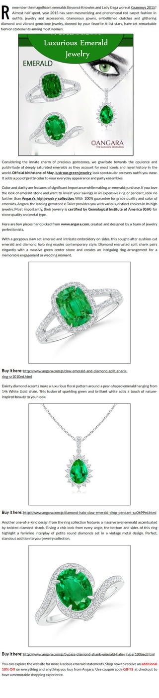 Breathtaking emerald jewelry