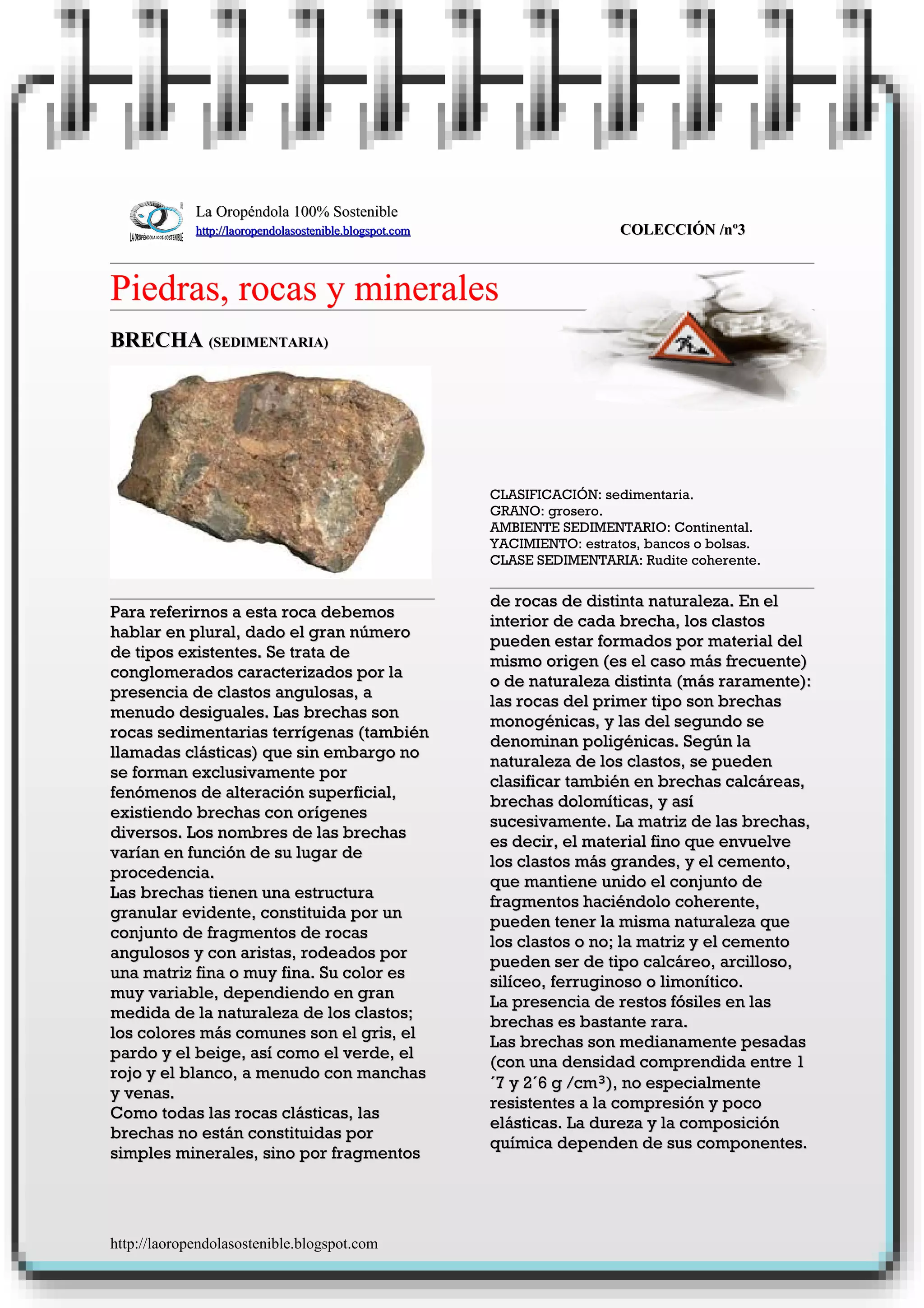 Brecha Roca Brecha colección-piedras-rocas-minerales-nº3 | PDF