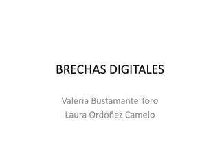 BRECHAS DIGITALES

Valeria Bustamante Toro
 Laura Ordóñez Camelo
 