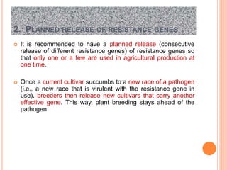 Breeding for resistance to disease and insect pests(biotic stress) | PPTX