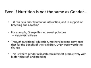 Incorporating gender-sensitive traits in breeding programs